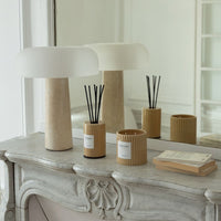 Diffuseurs Le Splendide sur une cheminée, céramique beige