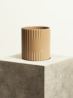 Fluted Ceramic Pot - Sand Beige - 18 cm