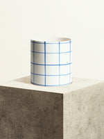 Chequered Ceramic Pot - Cyclades Blue - 18 cm