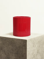 Pot en céramique cannelée - Rouge Ultime - 18 cm
