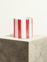 Striped Ceramic Pot - Ultimate Red - 18 cm