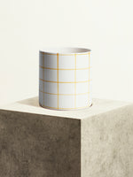 Chequered Ceramic Pot - Sahara Yellow - 18 cm