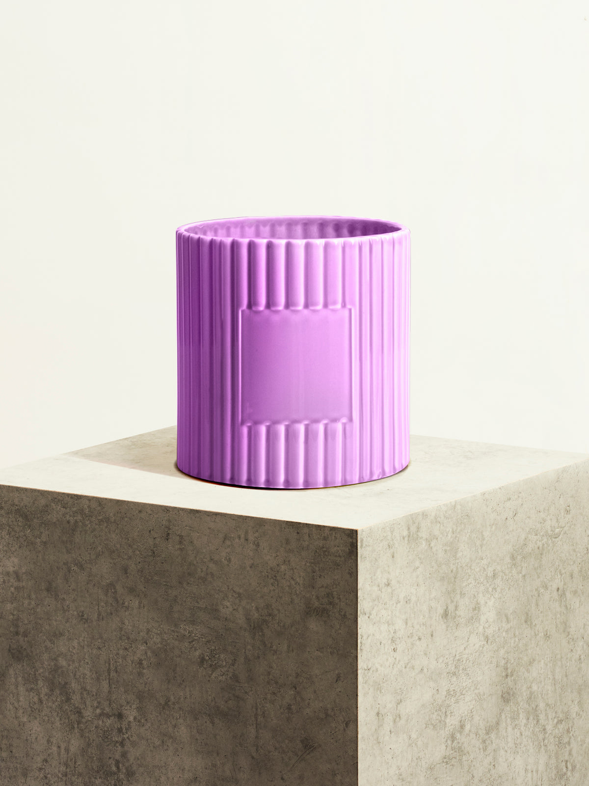 Fluted Ceramic Pot - Lilac - 18 cm