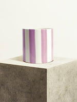 Striped Ceramic Pot - Lilac - 18 cm