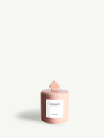 Petite bougie L'Élégante avec son couvercle, céramique rose