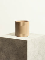 Pot en céramique cannelée - Beige Sable - 14 cm