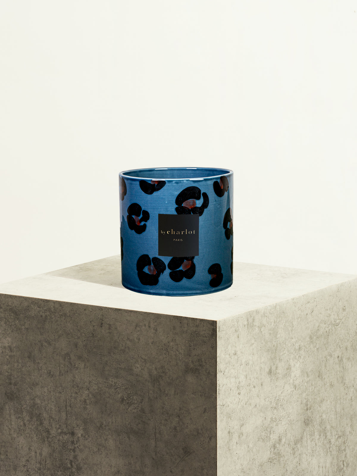 Pot en céramique - Léopard bleu - 14 cm