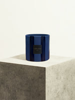 Striped Ceramic Pot - Blue - 14 cm