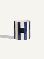 Striped Ceramic Pot - Navy Blue - 18 cm