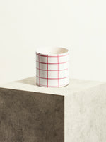 Chequered Ceramic Pot - Blackcurrant Sorbet - 14 cm