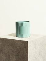Pot en céramique cannelée - Vert Céladon - 14 cm