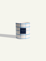 Pot en céramique quadrillée - Bleu Cyclades - 14 cm