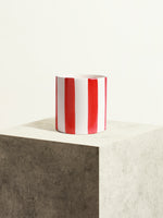 Striped Ceramic Pot - Ultimate Red - 14 cm