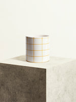 Chequered Ceramic Pot - Sahara Yellow - 14 cm