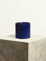 Fluted Ceramic Pot - Navy Blue - 14 cm