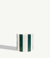 Striped Ceramic Pot - Forest Green - 18 cm