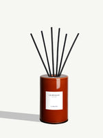 The Dreamer diffuser, tawny brown ceramic dome and rattan reed sticks