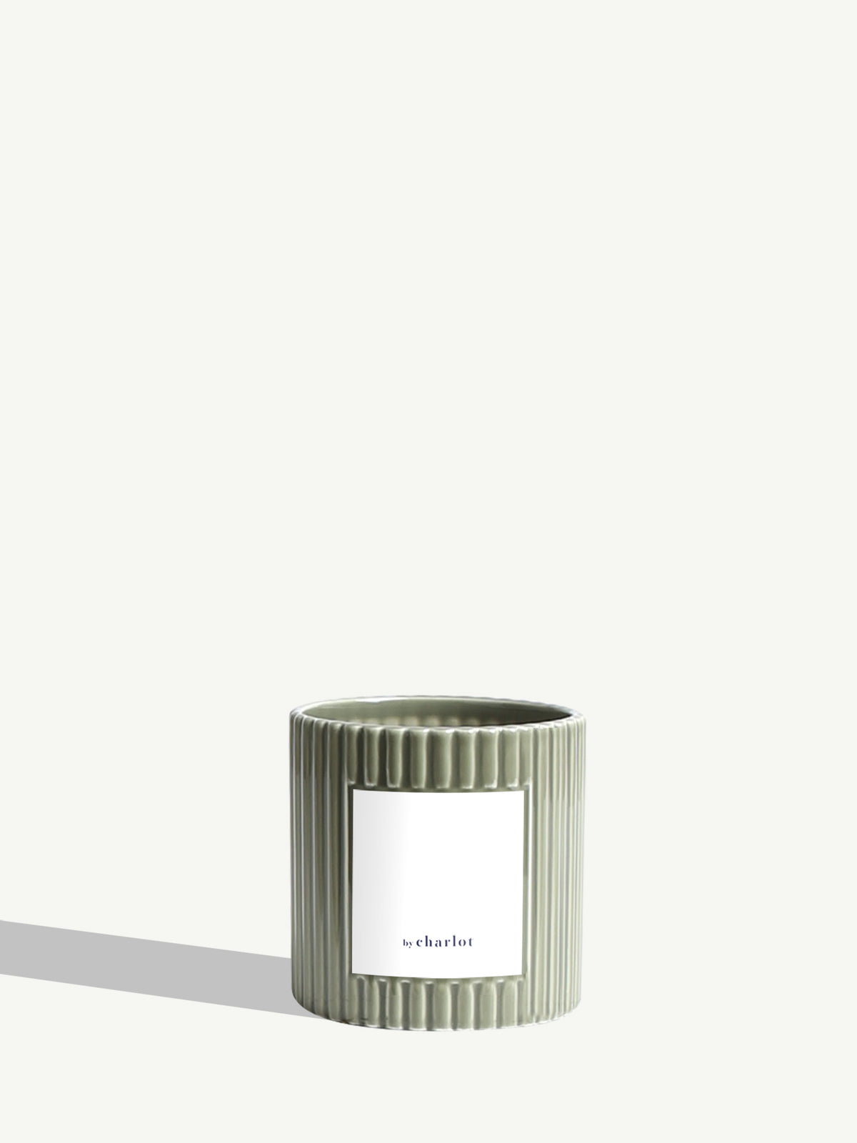 Fluted ceramic - Olive green
