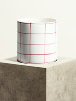 Chequered Ceramic Pot - Blackcurrant Sorbet - 24 cm