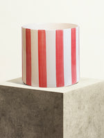 Pot en céramique rayée - Rouge Ultime - 24 cm