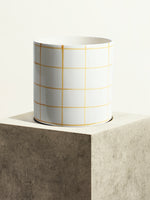 Chequered Ceramic Pot - Sahara Yellow - 24 cm