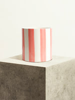 Pot en céramique rayée - Rose sorbet - 18 cm