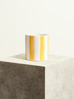Striped Ceramic Pot - Solar Yellow - 14 cm